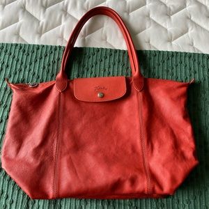 Leather Longchamp ale Pliage Cuir